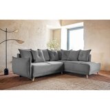 Miuform Siva sklopiva kutna garnitura od samta (s desnim kutom) Lazy Lukka – | shoptok.hr