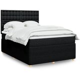 vidaXL Krevet s oprugama i madracem crni 140x200 cm od tkanine | shoptok.hr