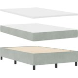 vidaXL Krevet s kutijom s madracem i klupom Svjetlosiva 120x190 cm Baršun | shoptok.hr