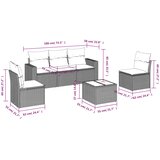  6-dijelni set vrtnih sofa od poliratana s jastucima smeđi | shoptok.hr