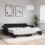 vidaXL Dnevni krevet na razvlačenje crni 90 x 200 cm baršunasti | shoptok.hr