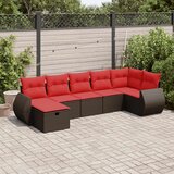 vidaXL 7-dijelni set vrtnih sofa od poliratana s jastucima smeđi | shoptok.hr