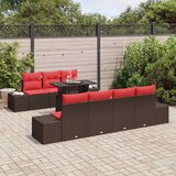  Set sofe 8 kom. 7-Broj sjedala Smeđa i crvena poliratan | Shoptok.si