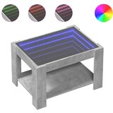 Maison Chic Klubska mizica - kavna mizica - Nizka mizica LED betonsko siva 73x53x45 cm inženirski les, (21753452) Cene