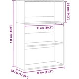 vidaXL Regal za knjige crni 80x30x114 cm od konstruiranog drva | shoptok.hr