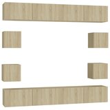  8-dijelni set TV ormarića boja hrasta sonome konstruirano drvo | shoptok.hr