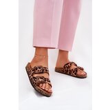 Boto Ladies Slippers With Clear On Cork Sole Leopard Brown Sercele | Shoptok.si
