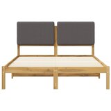  Krevetni okvir s tapiciranim uzglavljem - Bijelo prana i svijetlosiva 140 x 190 cm | shoptok.hr