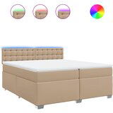 vidaXL Krevet box spring s madracem cappuccino 200x200cm umjetna koža | shoptok.hr