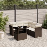 vidaXL 6-dijelni set vrtnih sofa od poliratana s jastucima smeđi | shoptok.hr
