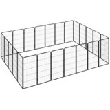  Ograda za pse s 24 panela crna 50 x 100 cm čelik obložen prahom | Eponuda.com