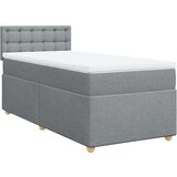 vidaXL Box spring postelja z vzmetnico svetlo siva 90x200 cm blago | Shoptok.si