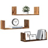 vidaXL Stenska polica 3 kosi starinski les 58x18x18 cm inženirski les Cene