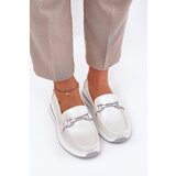 S. BARSKI Leather Women's Moccasins With Decoration D&A LR51-966 Silver | Shoptok.si