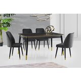 Hanah home Trpezarijski sto Flora 146x78x90cm Crno-Zlatni | ePonuda.com
