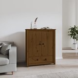 vidaXL Visoka omarica medeno rjava 83x41,5x100 cm trdna borovina Cene