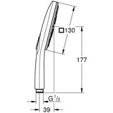 Grohe 26582000 Rainshower SmartActive Cube 130 tuš ročka 3 funkcije | Shoptok.si