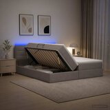  LED krevet za pohranu s madracem Sivosmeđa 180 x 200 cm Tkanina | shoptok.hr