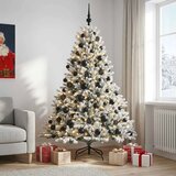  Umjetno božićno drvce s kuglicom 240 cm 300 LED lampica - Zelena i bijela 240 cm s LED-ima i crnim lopticama | shoptok.hr