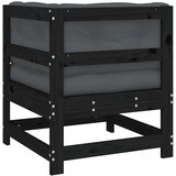  Kutna sofa od masivne borovine s jastucima crna | shoptok.hr