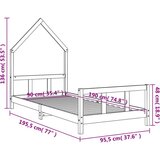  Za dječji krevet bijeli 90 x 190 cm od masivne borovine | shoptok.hr