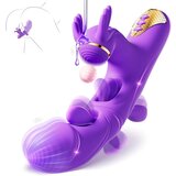 SuperLove 4in1 Dual Flapping, Heating Rabbit Vibrator Purple Cene