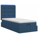  Krevet od pjene s madracem i LED-om Plava 80 x 200 cm Tkanina - Plava 80 x 200 cm Prošiveno gumbima | shoptok.hr