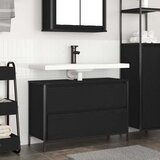 vidaXL Kopalniška omarica s predali črni hrast 90x34,5x60 cm Cene