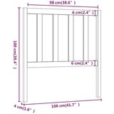  Uzglavlje za krevet crno 106 x 4 x 100 cm od masivne borovine | shoptok.hr
