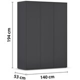 Rauch Möbel OMARA S KLASIČNIMI VRATI, siva | Shoptok.si