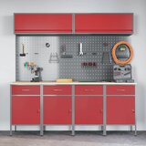  Set radnih ormarića s ladicama s pohranom 10 kom. Crvena | shoptok.hr