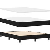 vidaXL Postelja z vzmetnico & LED Črna 140x200 cm Tkanina | Shoptok.si