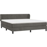 Box spring postelja z vzmetnico temno siva 160x200 cm žamet, (20790607) | Shoptok.si