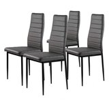  Set od 4 stolice za dnevni boravak i blagovaonicu s eko kožom, ergonomskim naslonom, siva | shoptok.hr