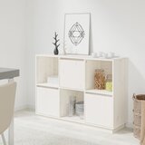 vidaXL Komoda bela 110,5x35x80 cm trdna borovina Cene