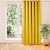  Curtain MILANA color mustard style classic golden gold metal eyelets chenille 220x175 HOMEDE | shoptok.hr