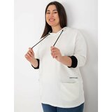 Fashion Hunters Women's cotton sweatshirt size Ecru Cene