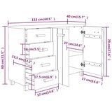  Komoda HAMAR boja meda 113 x 40 x 80 cm od masivne borovine | shoptok.hr