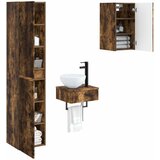  Set namještaja za kupaonicu 3 kom. Dimljeni hrast Smeđa 33 x 34,5 x 160 cm | shoptok.hr