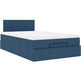 vidaXL Otomanski posteljni okvir z vzmetnico moder 120x190 cm blago, (21610110) | Shoptok.si