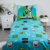 Jerry Fabrics Zelena/modra enojna bombažna otroška posteljnina 140x200 cm Minecraft "Mobs Here" – | Shoptok.si