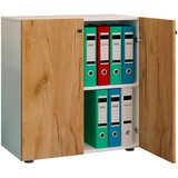 MID.YOU Pisarniški Regal Lona L, Bela, Barva Hrasta | Shoptok.si