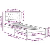  Okvir za krevet Svijetlo siva 90 x 190 cm tkanina | shoptok.hr