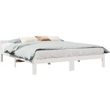  Posteljni okvir brez vzmetnice bel 180x200 cm trdna borovina | Shoptok.si
