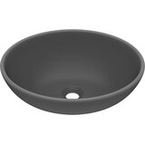  Luksuzni ovalni umivaonik mat tamnosivi 40 x 33 cm keramički | shoptok.hr