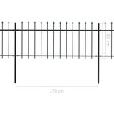  Vrtna ograda s ukrasnim kopljima čelična 15 3 x 0 8 m crna | shoptok.hr