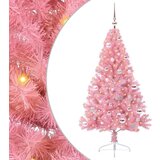 vidaXL Umjetno predsvijetljeno božićno drvce Ružičasta 150 cm PVC | shoptok.hr