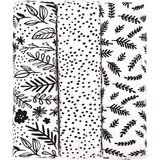TETRA Black Flowers platnene pelene 70x70 cm 3 kom