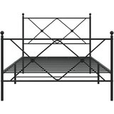  Metalni okvir kreveta uzglavlje i podnožje crni 100x190 cm | shoptok.hr