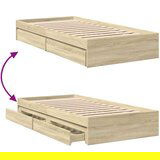 vidaXL Okvir za krevet s ladicama boja hrasta 90x190 cm drveni | shoptok.hr